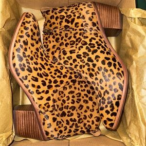 NEW UGG Kingsburg Leopard Print Calf Hair Ankle Boot